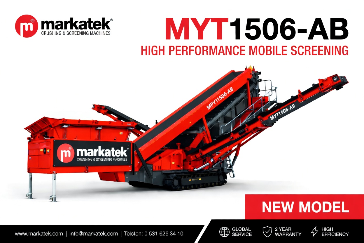MYT1506-AB high performance mobile screening yeni model ürün banner görseli beyaz arka plan